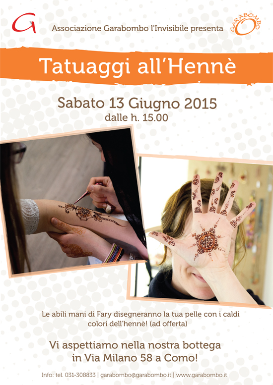 sabato 13 giugno dalle 15 presso la bottega di Via Milano 58, Como